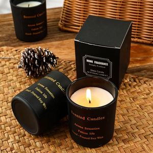 Vela Aromática de Cera de Soya Vertida a Mano en Frasco de Vidrio Negro, Sin Humo, para Decoración del Hogar y Dormitorio, Regalo Aromático - Product Image 2