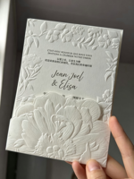 Invitaciones de Boda Personalizadas en Papel de Algodón con Relieve 3D, Papel y Cartulina Premium, Impresión de Logotipo Personalizado, Modelo 465