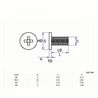 A2-70 304 vis pour ordinateur portable en acier inoxydable rainure croisée tête plate traitement de Surface passivation OEM Nickel Micro vis Miniature