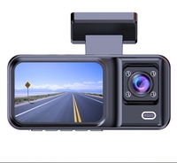 Kamera dasbor mobil 1080P, kamera mobil Manual HD DVR 3 lensa kamera dasbor Mini DVR mobil kotak hitam layar sentuh