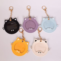 NOUVEAU Étui protecteur pour badge en forme de chat mignon avec porte-clés pour porte-clés chat de dessin animé de 58 mm