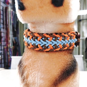 स्टाइलिश आधुनिक डिजाइन के साथ कुत्ते बिल्ली कॉलर स्टाइलिश पैटर्न प्रिंट लेश नायलॉन वेबबिंग रोशनी में बनाया गया - Product Image 5