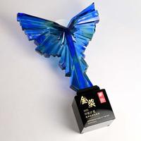 Trophées sportifs personnalisés en verre cristal – Grand trophée en forme d'aile – Design durable et poli