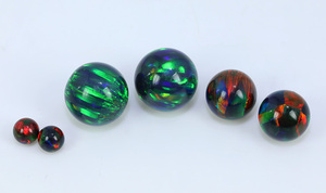 TENDANCE 2026 Sanwa Colored Gilson Opal OP708 Cabochon multiformes et multicolores (noir, gris, jaune, feu) pour bijoux fantaisie DIY en argent - Product Image 6