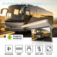 Moniteur motorisé rabattable de 22 pouces pour montage au plafond DC12V/24V, écran LCD Android disponible pour voiture, autocar, camping-car, fourgonnette