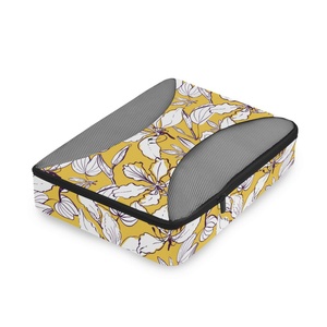 Lot de 4 cubes de compression légers à motif floral, faible MOQ, avec fermeture éclair, pour organiser les bagages - Product Image 3