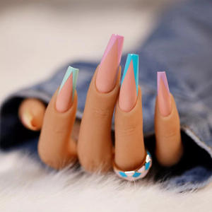 Uñas Postizas Francesas de Ballet Largas Estilo Europeo y Americano, Parches de Uñas Removibles y Aplicables <span class=keywords><strong>con</strong></span> Presión - Product Image 4