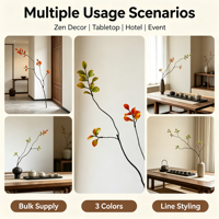 Branche de feuillage artificielle courbée aux tons automnaux pour arrangement de table style ferme et décoration de vase zen à la maison
