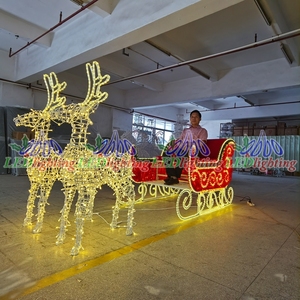 Trang Trí Giáng Sinh Ngoài Trời Led 3d Motif Light Santa Claus Tuần Lộc Xe Trượt Tuyết - Product Image 2