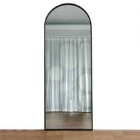Productos de moda: Espejo arqueado de lujo de cuerpo entero, estilo vintage, con marco de hierro forjado negro, decorativo, para baño.