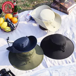 Topi nelayan musim semi musim panas topi lipat cepat kering tahan air memancing pelindung matahari luar ruangan untuk pria dan wanita
