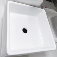 Moulage de lavabos en béton céramique pour consoles, lavabos à poser sur comptoir, armoires de salle de bain, lavabos pour salle de bain principale et cuisine, avec rebord fin