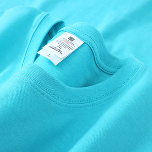 T-shirt uni à manches courtes en coton épais pour l'été, col rond, logo imprimé, vêtements <span class=keywords><strong>de</strong></span> travail, <span class=keywords><strong>culture</strong></span> d'entreprise, broderie, coupe ample - Product Image 3