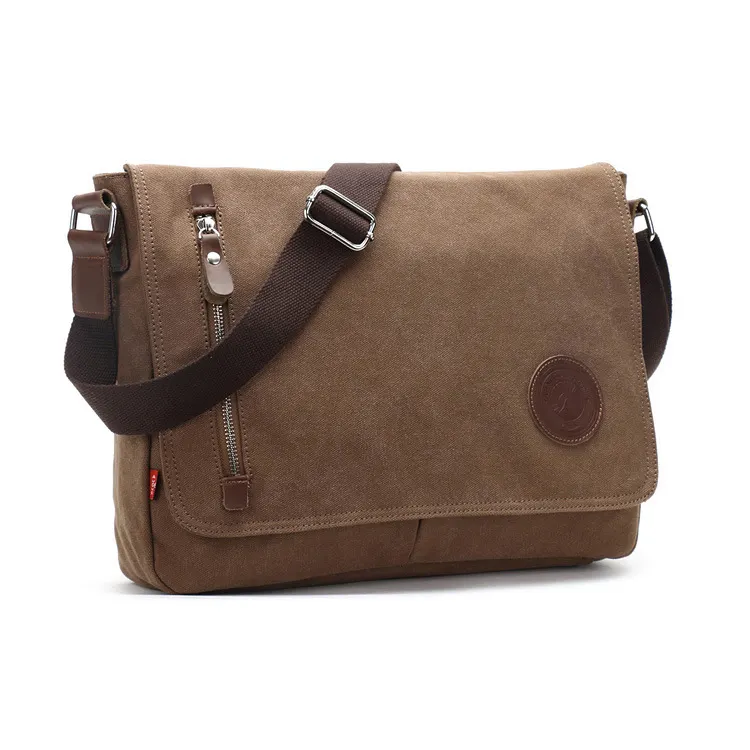 Wholesale custom trendy Business Casual men Sling Bags canvas shoulder Crossbody messenger bag