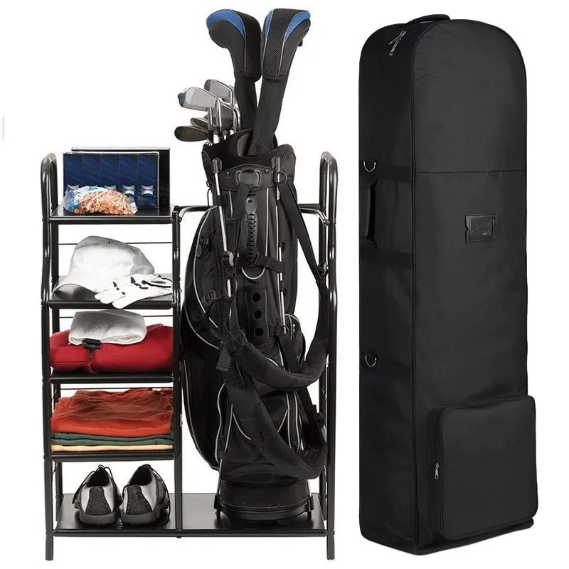 Custom Oxford Slijtvaste Zachte Opvouwbare Golfclub Tas Gewatteerde Golf Reistassen Met Wielen