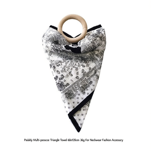 Sciarpa triangolare con stampa Angelina Paisley 60x135 cm Accessorio moda in poliestere per donna per tutte le stagioni - Product Image 5