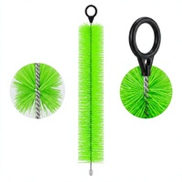 Brosse de filtration pour bassin vert vif, en fil d'acier inoxydable 304 et poils en PP, nettoyeur suspendu pour bassin à poissons