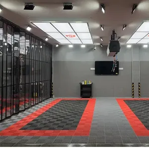 Tappeto modulare per interni in pvc liscio grata pp swiss trax garage click piastrelle per pavimenti in plastica resistente piastrelle per pavimenti ad incastro