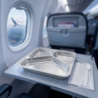 Barquette en aluminium à 3 compartiments pour plats à emporter, conteneur alimentaire rapide en feuille d'aluminium, boîte de service pour buffet et pique-nique avec couvercle – Vente chaude