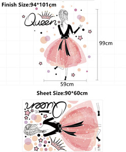 Autocollants muraux arrière <span class=keywords><strong>de</strong></span> belle fille, sparadrap <span class=keywords><strong>de</strong></span> couronne <span class=keywords><strong>de</strong></span> reine mignonne, étoiles et points, décoration <span class=keywords><strong>de</strong></span> maison, pour le salon, fresque - Product Image 6