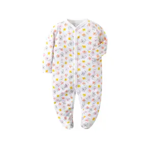 Neugeborenes Kleinkind Baby Junge Mädchenkleidung Druck Farbe Langärmliger Strampelanzug Einteiliger Körperanzug Herbst-Outfit Baby-Strampelanzug