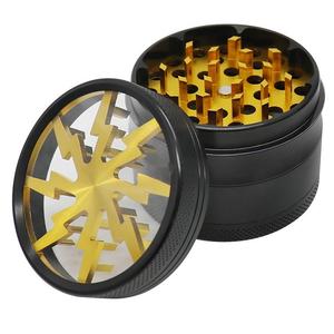 Lightning Teeth 63mm4パーツ航空機アルミニウムハーブグラインダーライター & 喫煙アクセサリー - Product Image 5