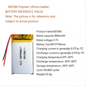 Batterie Li-Polymère Personnalisée HZ 803160 1800mAh 3.7V pour Montre Intelligente, Prix Usine, Certifiée UL1642 TUV - Vente Chaude - Product Image 3