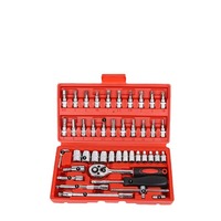 Kit de reparación de automóviles profesional de 46 piezas Juego de llaves de tubo de llave de multiusos para herramientas manuales de mantenimiento en soporte de caja OEM