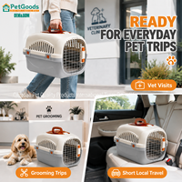 Cage de transport portable et durable pour animaux de compagnie avec fenêtre, en PP ventilé, pour l'extérieur, toutes saisons, compatible FBA