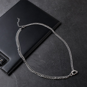 Venta al por mayor de moda collar de acero inoxidable Retro todo-fósforo titanio acero clavícula cadena hombres mujeres colgante - Product Image 5