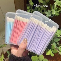50/100 pièces par boîte – Applicateurs jetables pour lèvres et cils, pinceaux à lèvres avec manche et emballage en boîte