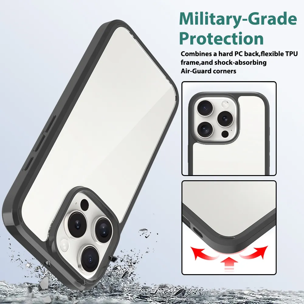 2024 Nieuwste Luxe Mobiele Telefoon Case Transparant Clear Voor Iphone Case Anti-Shock Beschermende Telefoon Case Voor Iphone 16