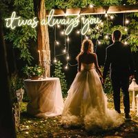 Lampu Neon LED Custom Bertuliskan It Was Always You, Dekorasi Tema Cinta Pernikahan, Lampu LED Personalisasi, Seni Dinding Romantis untuk Upacara Pasangan