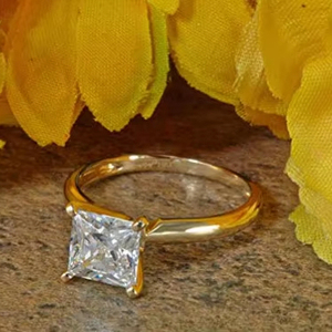 Công Chúa cắt phòng thí nghiệm Zircon Grown kim cương CZ Solitaire Vàng Vàng Nhẫn đính hôn <span class=keywords><strong>14</strong></span> <span class=keywords><strong>Karat</strong></span> Vàng Nhẫn cưới - Product Image 1