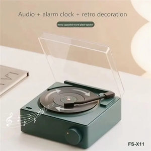 Reproductor de discos de vinilo Retro creativo altavoz inalámbrico portátil Bluetooth Mini LED despertador activo OEM Karaoke ordenador DC - Product Image 3