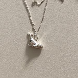Collana a catena a spina di pesce in argento Sterling 925 alla moda collana di balena placcata in oro 18K - Product Image 1