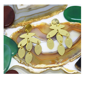 Pendientes de flores africanas con estampado navideño 2026, joyería hecha de hoja, pendientes rectangulares con forma de lágrima brillante, Pendientes colgantes - Product Image 5