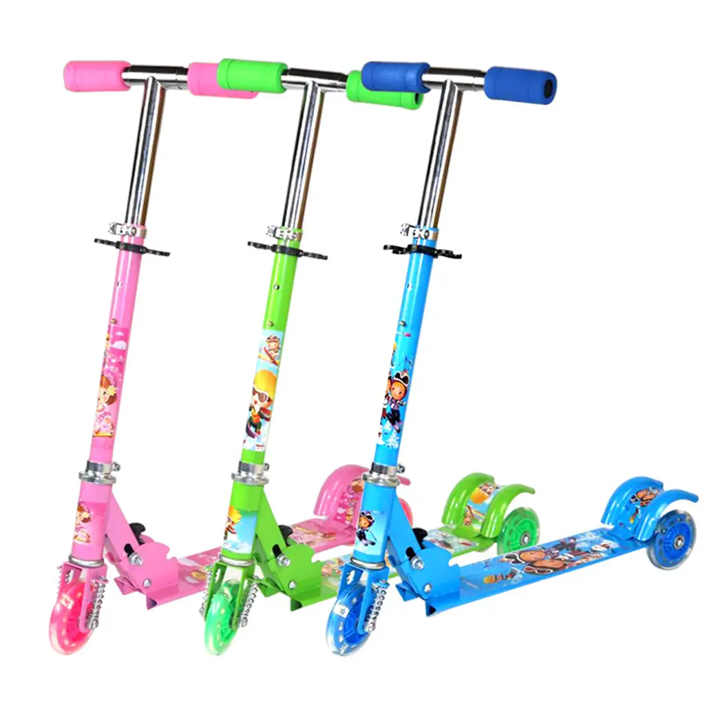 Kick Scooter Voor Kinderen 3 Wiel Scooter Led Light Up Wielen Verstelbare Hoogte Peuter Scooter