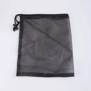 Wholesale custom color nylon mesh rope handle heavy duty small mesh gift drawstring bag