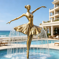 Sculpture d'extérieur en laiton représentant une ballerine, fontaine décorative pour jardin, à vendre