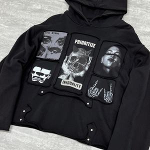 Fabricants de sweats à capuche oversize à épaules tombantes, en coton 350 g/m², style boxy, avec broderie appliquée, poids lourd - Product Image 5