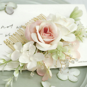 Tocado de novia para mujer, <span class=keywords><strong>Serie</strong></span> de Color <span class=keywords><strong>rosa</strong></span>, Artificial ramillete de muñeca, flor para vacaciones, tipo ramillete - Product Image 3