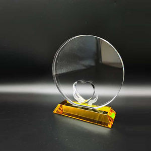 प्रचार फैशन पारदर्शी अंडाकार लाल तल क्रिस्टल पुरस्कार ट्रॉफी - Product Image 6