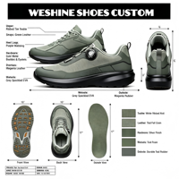 Chaussures décontractées pour hommes à boucle rotative, imperméables, en maille respirante, avec semelle antidérapante à crampons, légères, pour la randonnée et la ville