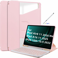 Housse de clavier en PU souple pour iPad 11 pouces, double angle horizontal et vertical, coque antichute et antichoc avec emplacement pour stylet