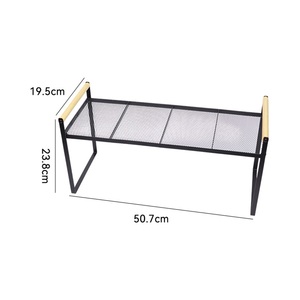 Égouttoir à vaisselle moderne à 2 niveaux en acier inoxydable, étagères de rangement de cuisine sur table avec égouttoir pour bols et assiettes - Product Image 5
