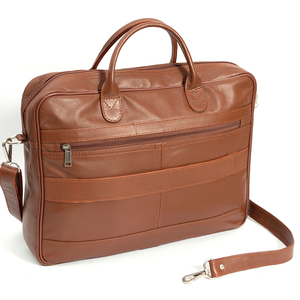Porte-documents en cuir pour ordinateur portable 15 pouces, style classique vintage, sac à bandoulière souple grande capacité avec fermeture à bouton, design durable - Product Image 2