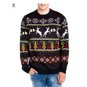 Pull d'hiver tricoté de haute qualité pour hommes moche joyeux vente en gros pull de noël unisexe à tricoter