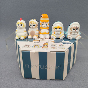 <span class=keywords><strong>Serie</strong></span> Completa 24 Stili Mofusands Blind Box: Giocattoli Mini Figure in PVC Gatto Hamburger, Gatto Squalo, Gatto Gamberetto Fritto - Scatola a Sorpresa per Bambini - Product Image 2
