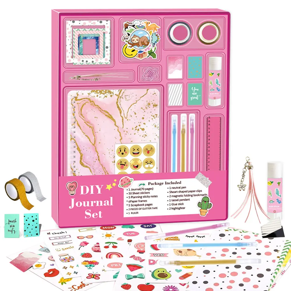 Nuovo Kit di Journaling Scrapbook Diary Set di forniture per Teen Birthday set di diario personalizzato stampa decorare il vostro organizzatore Planner